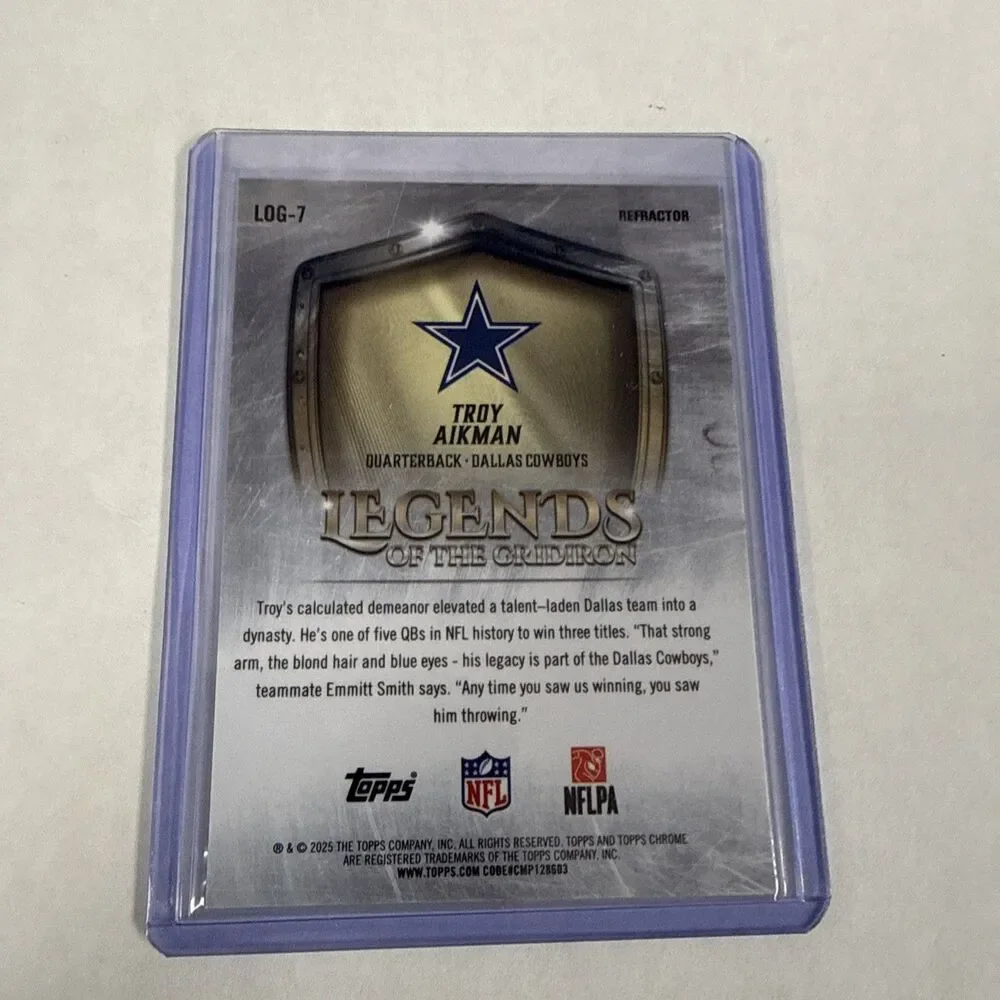 Topps Chrome Legends Troy Aikman Dallas Cowboys Refractor LOG-17